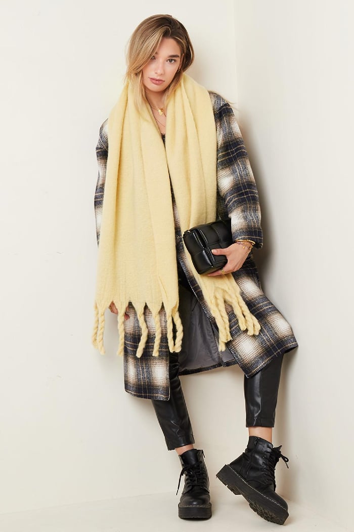 Wintersjaal effen kleur Paars Polyester h5Afbeelding3